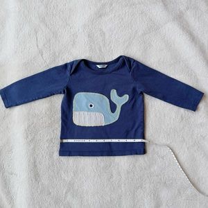 Mini boden whale appliqué graphic tee